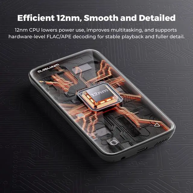 Alt view image 5 of 7 - 160GB MP3 Player with Bluetooth 5.0 and WiFi, Music Player with Spotify, Audible, Pandora, Libby, Spotify Kids, 4" Touchscreen Android MP4 Player with HiFi Sound (Glossy Black)
