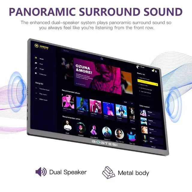 Alt view image 5 of 7 - Portable Gaming Monitor, 16-inch, 120Hz, 100% sRGB, 2.5K QHD, 400 nits, with HDR, Ultra-Slim Design, Eye Protection Features, External Second Screen, Compatible with laptops/PCs/PS5/Mac/Xbox
