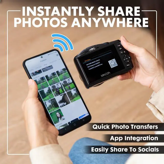 Alt view image 5 of 7 - MND55 64MP VLOG Digital Camera, 4K 60FPS Video, 16X Zoom (Red) | Capture sharp HD video with an easy-to-use touchscreen and versatile zoom for everyday recording