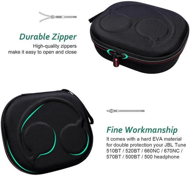 Alt view image 6 of 7 - Hard Case for Bose QuietComfort, QC Ultra, QC 45, QC 35, QC45 SE, QC SE Wireless Noise Cancelling Headphones, Soundcore H30i On-Ear Headphones - Black