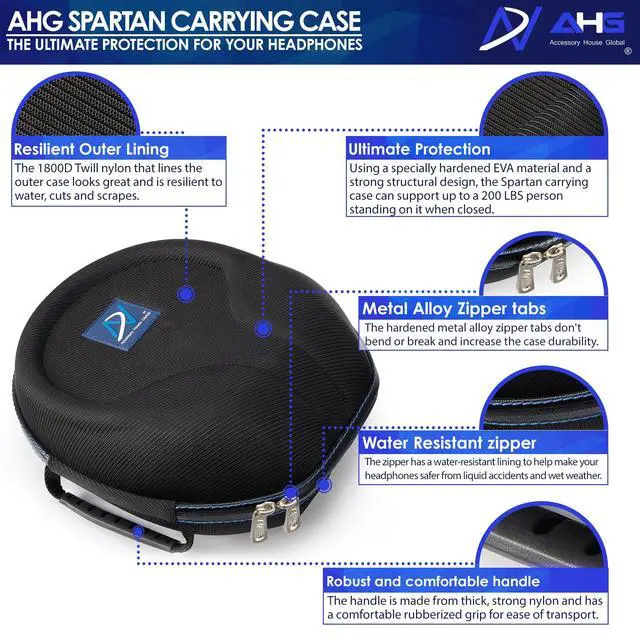 Alt view image 2 of 6 - Carrying case Compatible with Sennheiser HD 650 HD 660S HD 660S2 HD600 Massdrop X HD 6XX HD58X Jubilee HD580 and HD565 Headphones. Ultimate Protection/Easy Transport