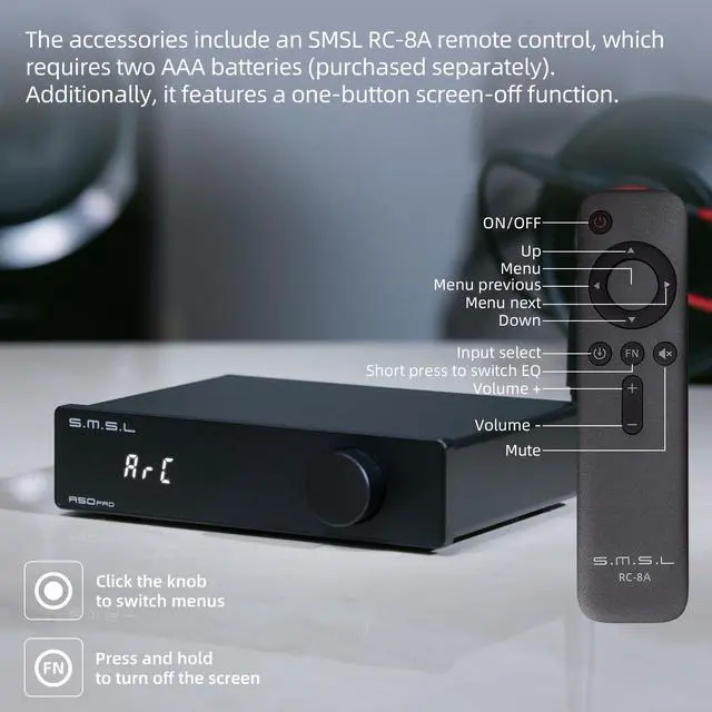 Alt view image 6 of 7 - A50Pro,LPF&HPF,2.1 Channel Audio Amplifier,100W Bass Output Power, HiFi Bluetooth 5.0 Stereo Audio Amplifier,Supports HDMI (ARC),Passive Subwoofer,MA12070P*2 Chip