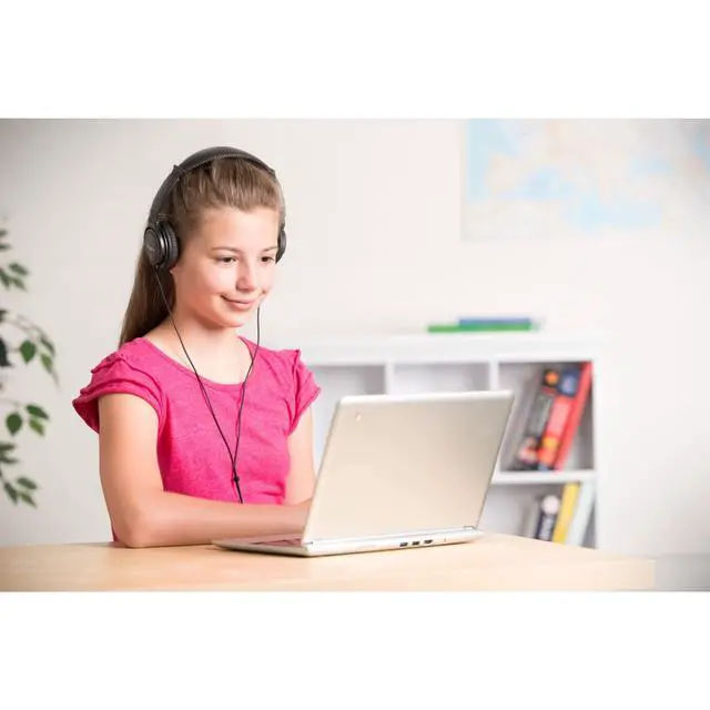 Alt view image 2 of 4 - Hi-Fi Headphones 3.5mm for Kids, for Adults, for School, Padded Adjustable Headband (K97602WW),Black