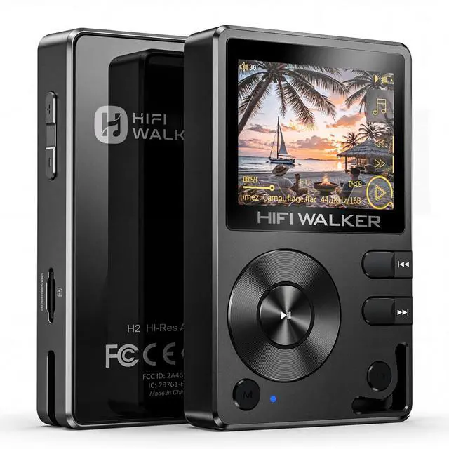Main image of H2, High Resolution MP3 Player with Bluetooth5.2, DSD DAC, HiFi Portable Digital Audio Player Lossless High-Res Music Player with 128GB Memory Card, Support Up to 512GB