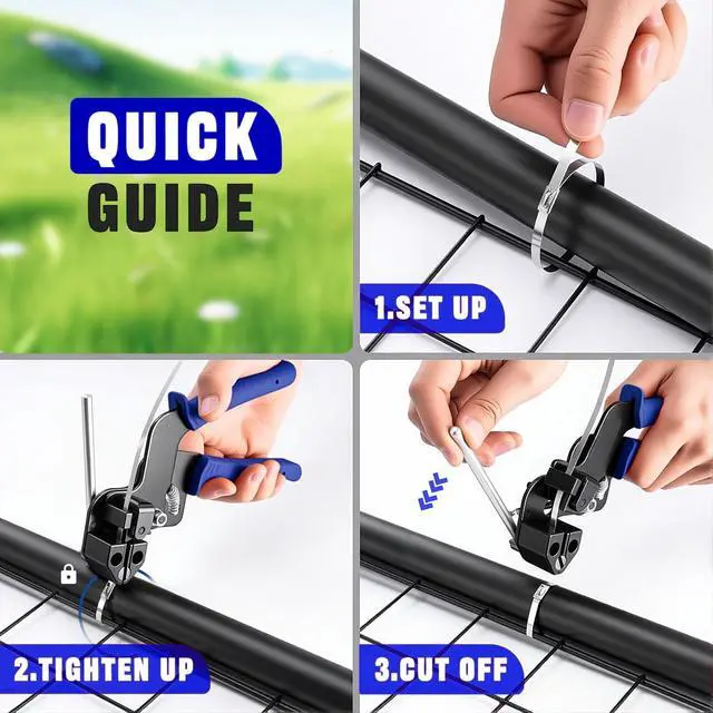 Alt view image 6 of 7 - 205PCS Heavy Duty 304 Stainless Steel Cable Tie Gun Kit | 200pcs 11.8inch Metal Zip Ties, Self-Locking, UV & Corrosion Resistant, for Fence, Exhaust Wrap, Chicken Coop, Farm Use