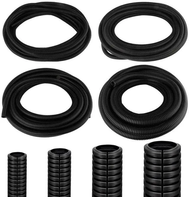 Main image of 120FT Split Wire Loom, 4pc Flame Retardant PP Cable Sleeve Management | Heat & Abrasion Resistant, Flexible Split Design, Durable Cable Protection, Automotive & Home Use, Long Lasting Protection
