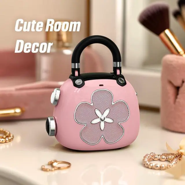 Alt view image 3 of 7 - Candy 2-in-1 Mini Bluetooth Speaker, Loud Audio, Cute Backpack Charm | 8H playtime, retro purse design, clear bass, easy carry, girls' favorite accessory, women's holiday gift, pink