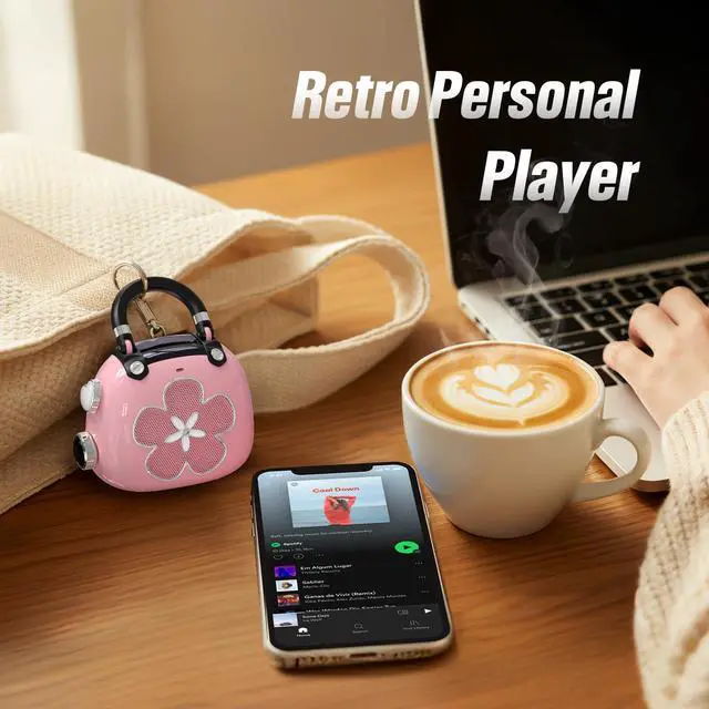 Alt view image 4 of 7 - Candy 2-in-1 Mini Bluetooth Speaker, Loud Audio, Cute Backpack Charm | 8H playtime, retro purse design, clear bass, easy carry, girls' favorite accessory, women's holiday gift, pink