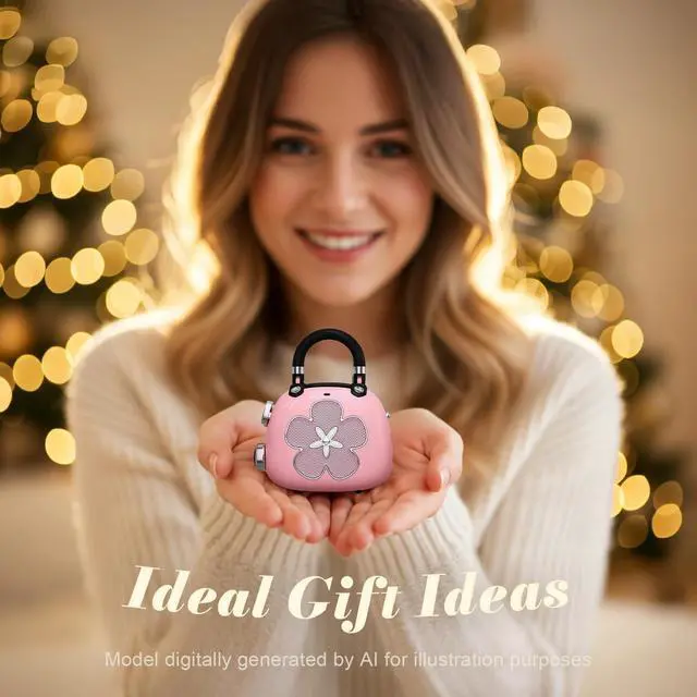Alt view image 6 of 7 - Candy 2-in-1 Mini Bluetooth Speaker, Loud Audio, Cute Backpack Charm | 8H playtime, retro purse design, clear bass, easy carry, girls' favorite accessory, women's holiday gift, pink