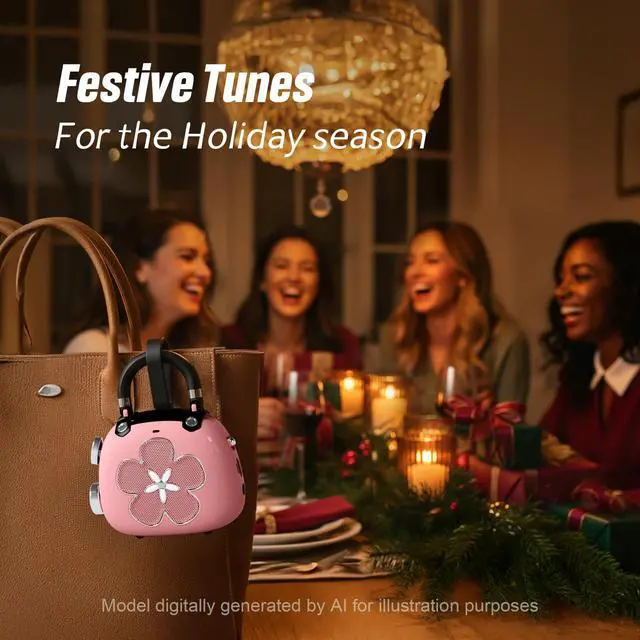 Alt view image 7 of 7 - Candy 2-in-1 Mini Bluetooth Speaker, Loud Audio, Cute Backpack Charm | 8H playtime, retro purse design, clear bass, easy carry, girls' favorite accessory, women's holiday gift, pink