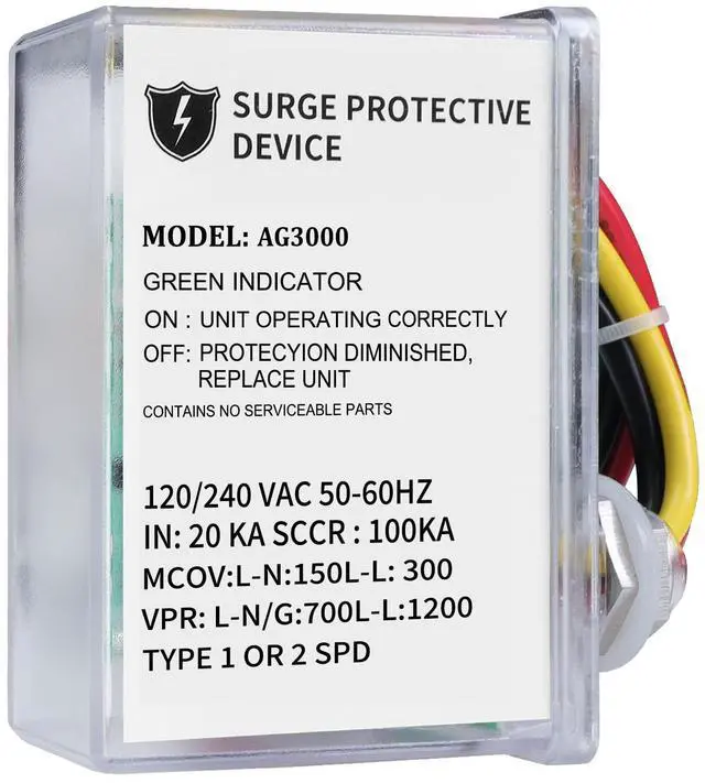 Main image of AG3000 HVAC Surge Protector, 120/240V Mini Split Protection | TPMOV Technology With A Type 4x Watertight Enclosure Protects Hvac And Mini Split Systems From Lightning And Power Surges