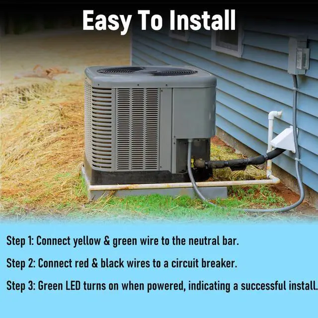 Alt view image 3 of 7 - AG3000 HVAC Surge Protector, 120/240V Mini Split Protection | TPMOV Technology With A Type 4x Watertight Enclosure Protects Hvac And Mini Split Systems From Lightning And Power Surges