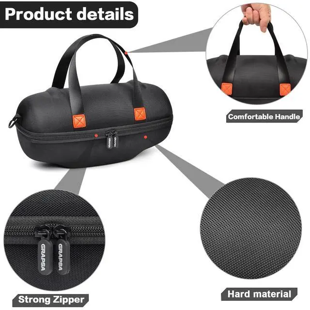 Alt view image 3 of 7 - Case Compatible with JBL Xtreme 4/3 Portable Waterproof Wireless Bluetooth Speaker. Travel Carrying Storage Organizer with Holder for Adapter (Box Only) -Black
