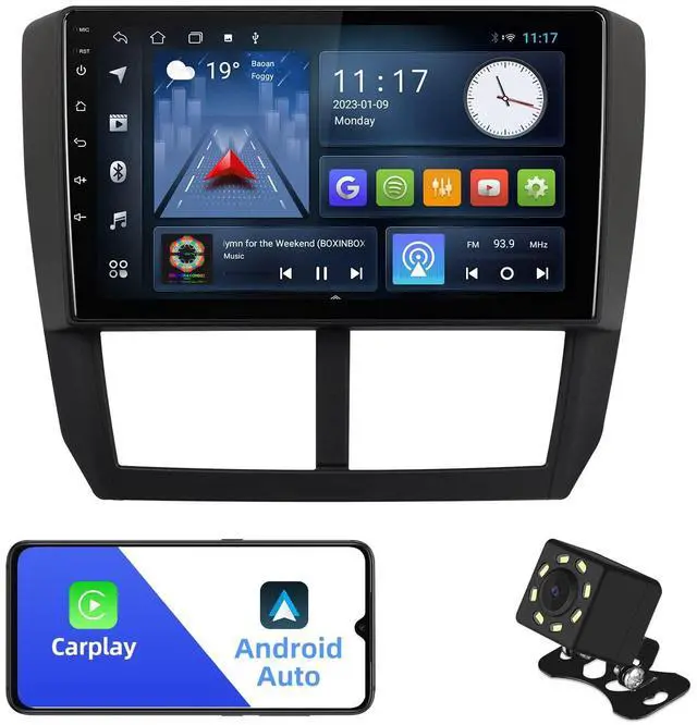 Main image of Android 10 Double Din Car Stereo for Subaru Forester 2008-2012 Impreza 2008-2011 with 9 Inch Touchscreen Radio Built-in Wireless Carplay/Android Auto/GPS/Bluetooth/FM/AUX-in/Steering Wheel Control