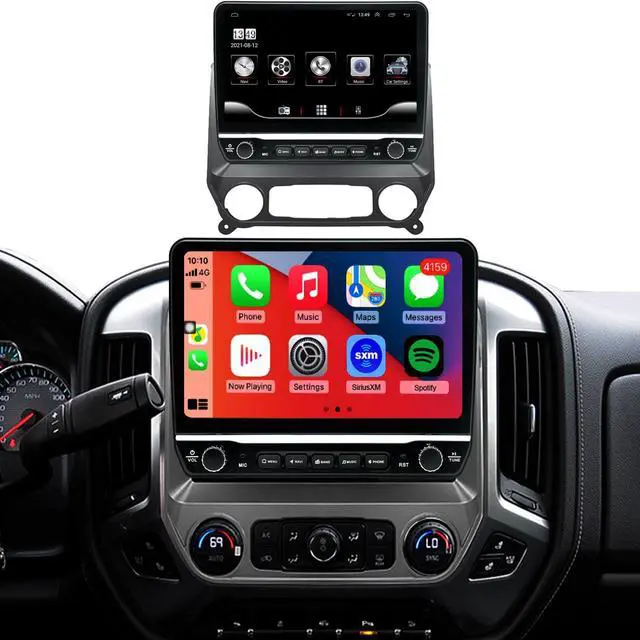 Main image of for Chevy Silverado Sierra Radio Upgrade 2014 2015 2016 2017 2018,QLED Touch Screen Stereo,8 Core CPU,Carplay Android Auto Ready,Keep OEM Camera and Steering Wheel Control