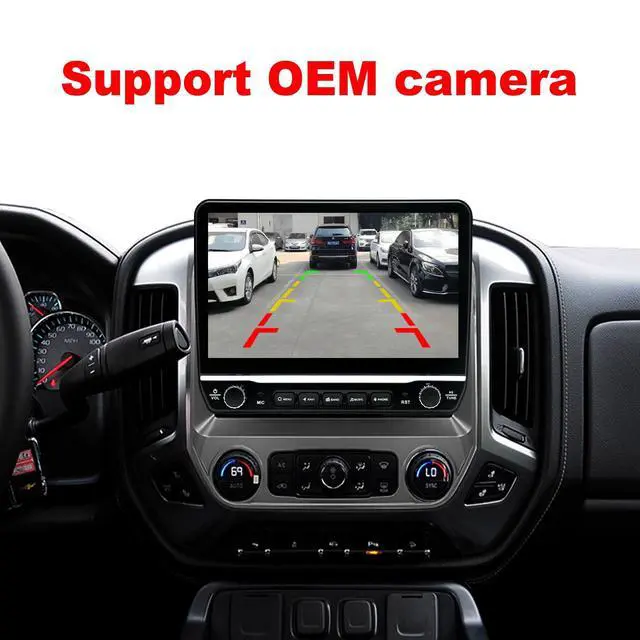 Alt view image 3 of 6 - for Chevy Silverado Sierra Radio Upgrade 2014 2015 2016 2017 2018,QLED Touch Screen Stereo,8 Core CPU,Carplay Android Auto Ready,Keep OEM Camera and Steering Wheel Control
