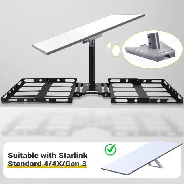 Alt view image 4 of 6 - Gen 3 Roof Mount for Starlink, Adjustable Starlink Roof Mount, No Drilling Required Starlink Standard Kit, Include Pipe Adapter