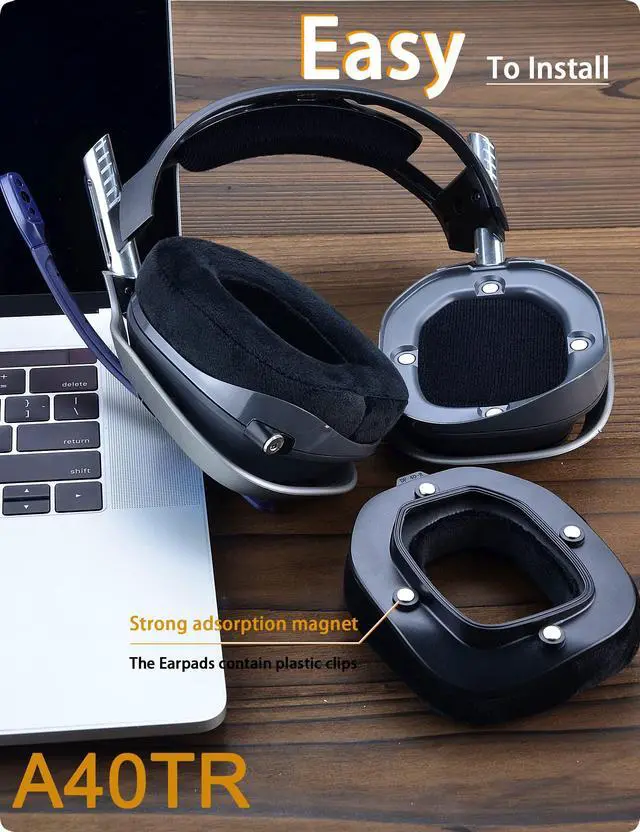 Alt view image 5 of 6 - Velour Earpads for Astro A40 TR Headset | A40 TR Mod Kit Ear Cushions and Headband, Upgrade High-Density Noise Cancelling Foam, Added Thickness