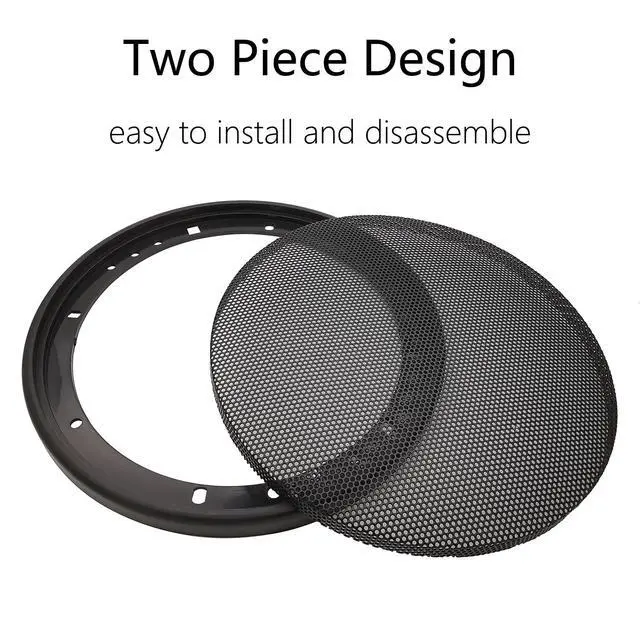 Alt view image 6 of 7 - 6.5" Speaker Grill Covers, Black Color, 2Pcs | ABS Plastic Frame with Metal Mesh, Two-piece Design, Car / Home Audio Speaker Subwoofer Guard Protector