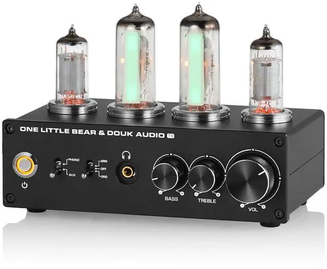 Main image of T9 Vacuum Tube Phono Preamp Stereo Turntable Preamplifier with Headphone Output and Treble Bass Control for MM/MC Record Player, Home Hi-Fi Audio, Amplifier, Speaker