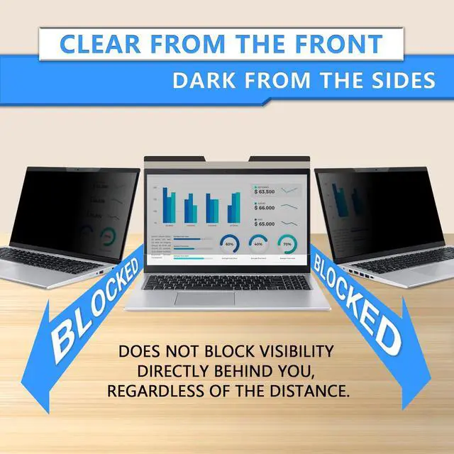Alt view image 3 of 7 - Magnetic Laptop Privacy Screen 14 Inch 16:9, Removable Privacy Filter | Compatible with Samsung HP Dell Asus Acer Sony Lenovo LG Thinkpad Toshiba, Anti Spy, Anti Glare, Blue Ray Reduction