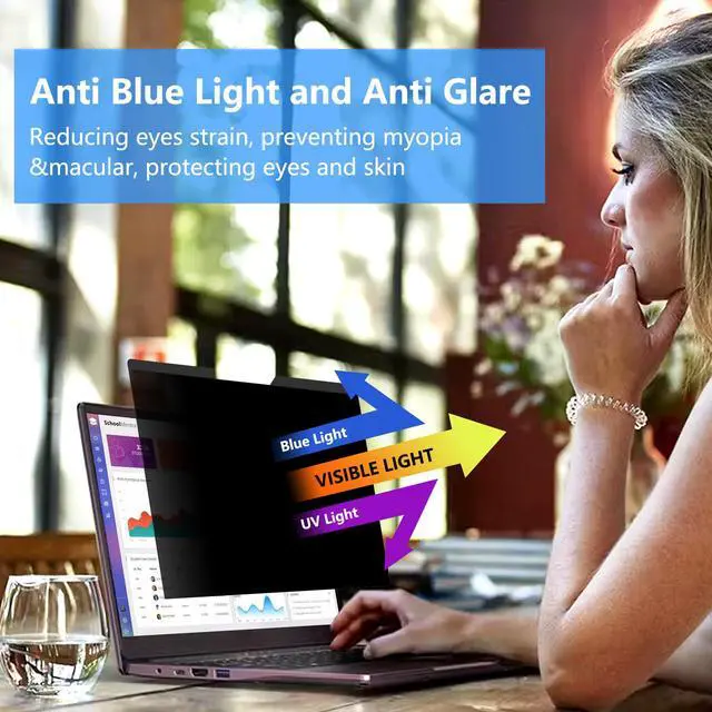 Alt view image 5 of 7 - Magnetic Laptop Privacy Screen 14 Inch 16:9, Removable Privacy Filter | Compatible with Samsung HP Dell Asus Acer Sony Lenovo LG Thinkpad Toshiba, Anti Spy, Anti Glare, Blue Ray Reduction