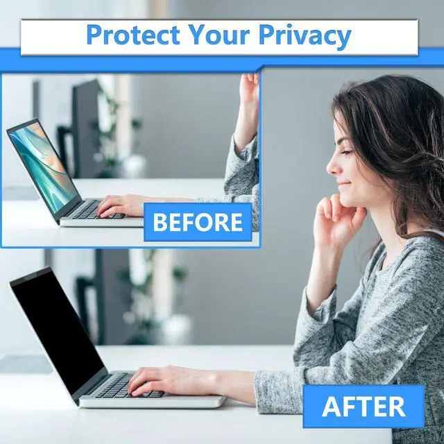 Alt view image 6 of 7 - Magnetic Laptop Privacy Screen 14 Inch 16:9, Removable Privacy Filter | Compatible with Samsung HP Dell Asus Acer Sony Lenovo LG Thinkpad Toshiba, Anti Spy, Anti Glare, Blue Ray Reduction