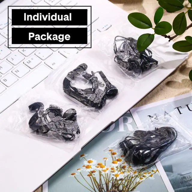 Alt view image 4 of 6 - 150 Packs Earbuds Bulk Earphones with 3.5 mm Headphones Wired Ear Earbud Wired Earphone for Adult Teacher Office Home Computer Travel Library Individually Packed(Black)