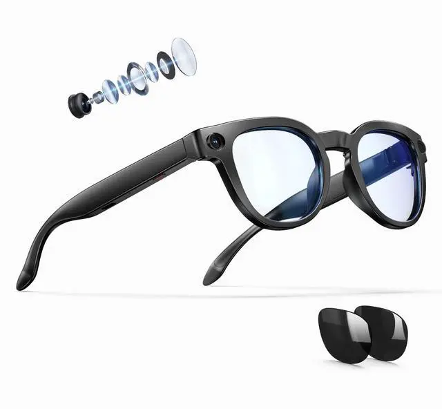 Main image of AI Smart Glasses with 8MP Camera,Real Time Translation for Men Women | Photo Capture,Object Recognition,4k Video,Recording,Open-Ear Audio,Bluetooth Calls, AI Assistant,Photochromic Lens,Life Vlog