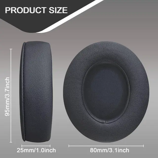 Alt view image 2 of 7 - Replacement Ear Pads for Beats Studio 2 & Studio 3 Wired & Wireless Headphones, Ear Cushions, Ear Cups Cover Repair Parts (Shadow Gray)
