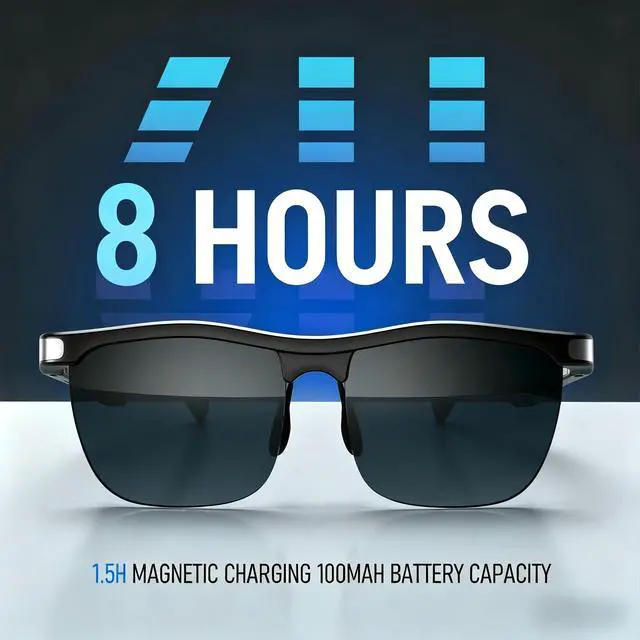 Alt view image 4 of 7 - Bluetooth Sunglasses, Open-Ear Audio Glasses | UV400 Polarized Lenses, Bluetooth 5.3, 8H Playtime | Adjustable Nose Pads, Hands-Free Call for Sports Driving Cycling | Men & Women