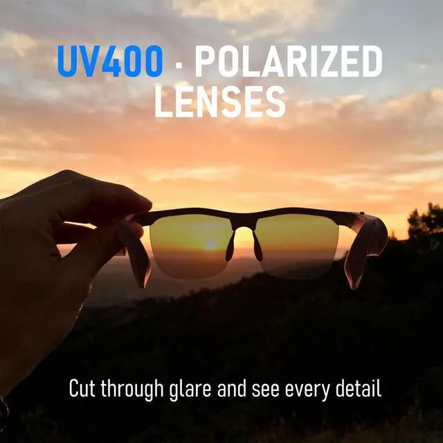 Alt view image 3 of 7 - Bluetooth Sunglasses, Open-Ear Audio Glasses | UV400 Polarized Lenses, Bluetooth 5.3, 8H Playtime | Adjustable Nose Pads, Hands-Free Call for Sports Driving Cycling | Men & Women