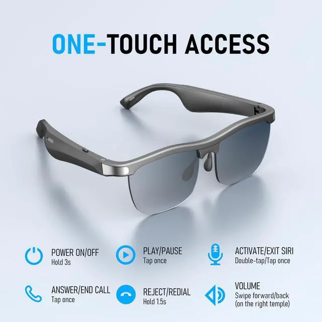 Alt view image 6 of 7 - Bluetooth Sunglasses, Open-Ear Audio Glasses | UV400 Polarized Lenses, Bluetooth 5.3, 8H Playtime | Adjustable Nose Pads, Hands-Free Call for Sports Driving Cycling | Men & Women