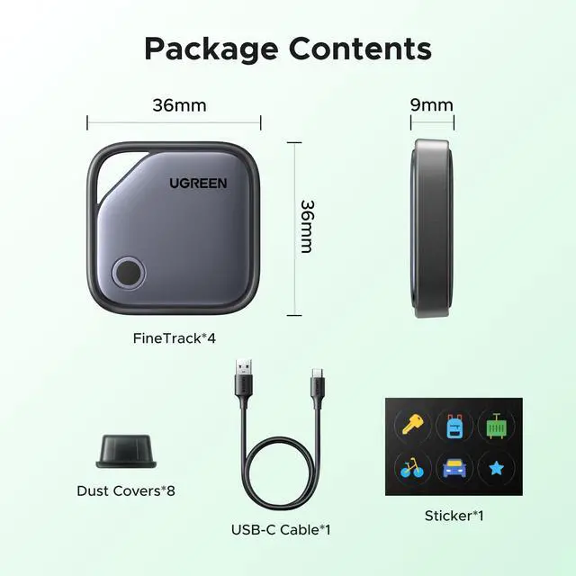 Alt view image 7 of 7 - FineTrack G (Android Only) Air Tracker Tags, USB-C Charging