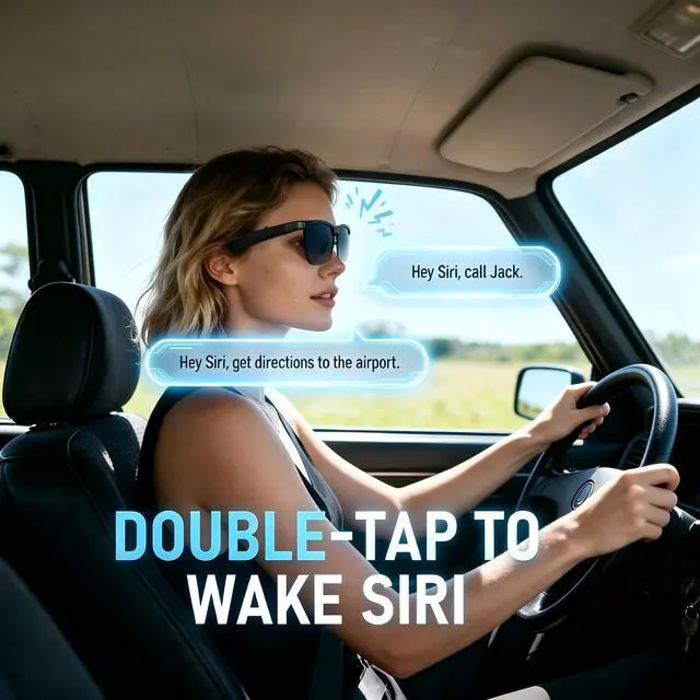 Alt view image 7 of 7 - Bluetooth Sunglasses, Open-Ear Audio Glasses | UV400 Polarized Lenses, Bluetooth 5.3, 8H Playtime | Adjustable Nose Pads, Hands-Free Call for Sports Driving Cycling | Men & Women