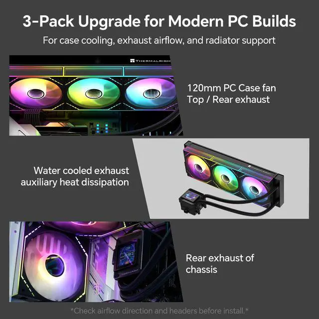 Alt view image 7 of 7 - TL-M12Q-S X3 120mm ARGB Case Fans, 2000RPM, 68.9CFM, 3-Pack | Daisy Chain Wiring, ARGB Fan Blades, Infinity Mirror Lighting