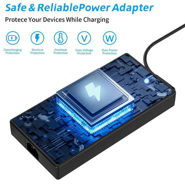 Alt view image 4 of 7 - 300W AC Charger Compatible with Lenovo Legion 7 7i 5i 5Pro R7000P R9000P R9000K Y9000K Y9000X Slim Tip Laptop Power Adapter Supply Cord