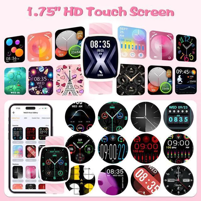 Alt view image 6 of 7 - Smart Watch for Kids Fitness Activity Tracker for Boys Girls, Waterproof, Puzzle Games, Alarm Music, Sport Mode, Heart Rate, Sleep, Pedometer, Children Smartwatch Birthday Gift (Pink)