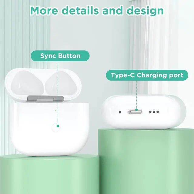 Alt view image 6 of 7 - Replacement for Wireless Charging Case Only for AirPods 4 USB C Prot Wireless AirPod 4th Charging Cases with AirPod 4rd Generation Charger Cases with AirPod 4 Gen Charger Case Type-c (for Airpods 4)