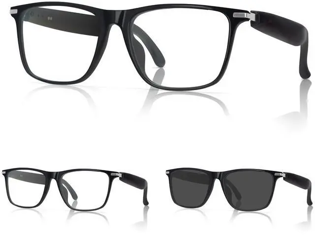 Main image of AI Smart Glasses with Open Ear Speaker, 5.4 Bluetooth,Voice Assistant Compatible,Real-Time Translation,Auto Color-Changing Lenses for Business&Outdoor Activities