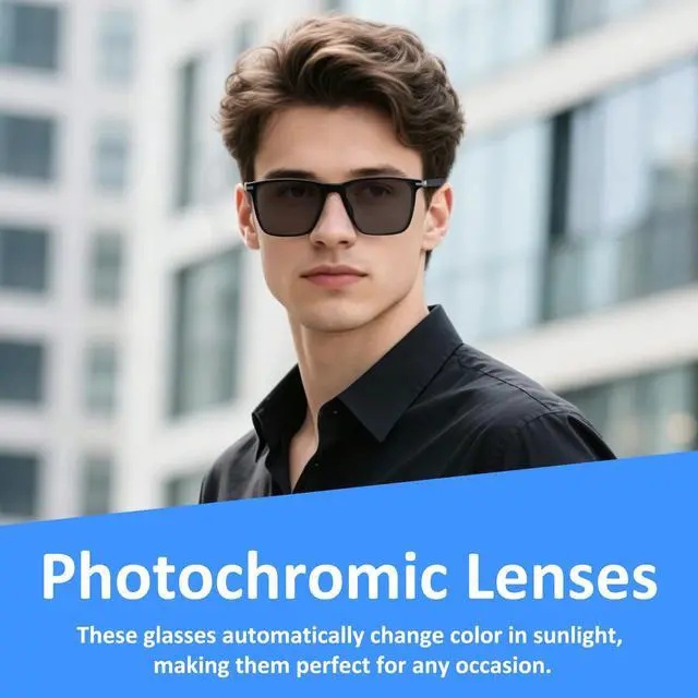 Alt view image 3 of 7 - AI Smart Glasses with Open Ear Speaker, 5.4 Bluetooth,Voice Assistant Compatible,Real-Time Translation,Auto Color-Changing Lenses for Business&Outdoor Activities