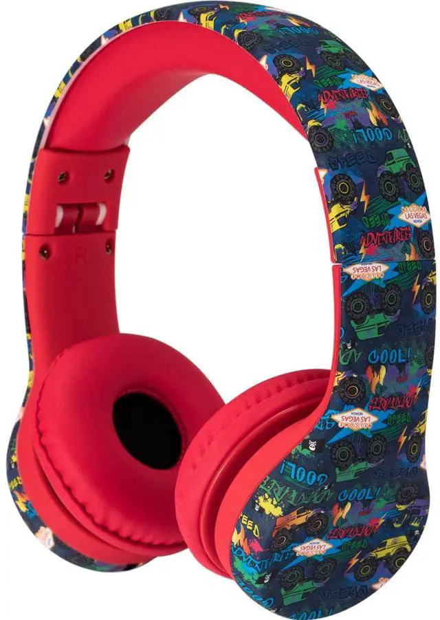 Main image of Play+ Kids Headphones with Volume Limiting for Toddlers (Boys/Girls) - Monster Trucks