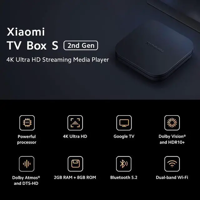 Alt view image 2 of 7 - Android Google TV Box S 3rd Gen, 4K UHD TV Box Dolby Vision Atmos & DTS:X, 2GB + 32GB Storage WiFi 6 HDMI 2.1 360° Bluetooth Remote Voice Control for Television Internet Smartphones Streaming