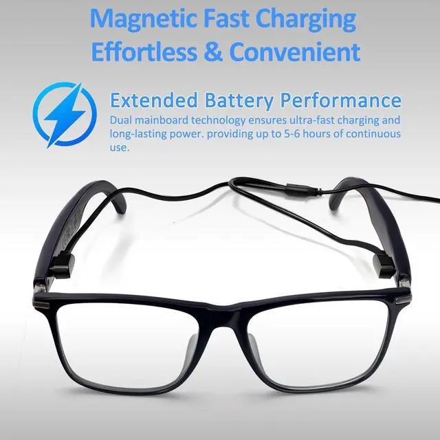 Alt view image 7 of 7 - AI Smart Glasses with Open Ear Speaker, 5.4 Bluetooth,Voice Assistant Compatible,Real-Time Translation,Auto Color-Changing Lenses for Business&Outdoor Activities