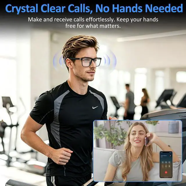 Alt view image 6 of 7 - AI Smart Glasses with Open Ear Speaker, 5.4 Bluetooth,Voice Assistant Compatible,Real-Time Translation,Auto Color-Changing Lenses for Business&Outdoor Activities