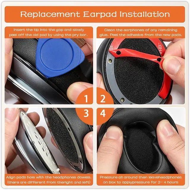 Alt view image 5 of 7 - Replacement Ear Pads for Beats Solo 2 & Solo 3 Wired & Wireless Headphones, Ear Cushions, Ear Cups Cover Repair Parts (White)