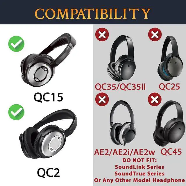 Alt view image 2 of 7 - Headband for Bose QC15/QC2 - Black