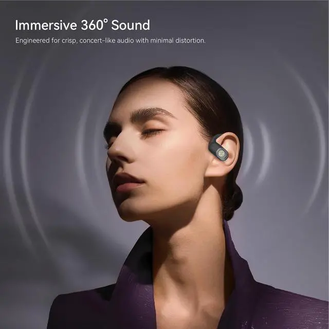 Alt view image 3 of 6 - Open Ear Headphones Open Ear Earbuds | Running Earbuds Wireless 40H Playtime, Headphones Bluetooth Wireless 5.4, IPX5 Waterproof Running, Sport