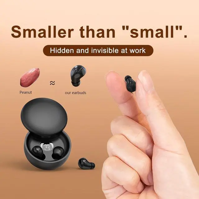 Alt view image 2 of 7 - Mini Invisible Headphones Bluetooth 5.4 True Wireless Hidden in-Ear Earphones Sport Audio Earbud,Comfortable Mini Earbuds for Sleep Friendly Side Sleeping Earphones, for Work (Black)