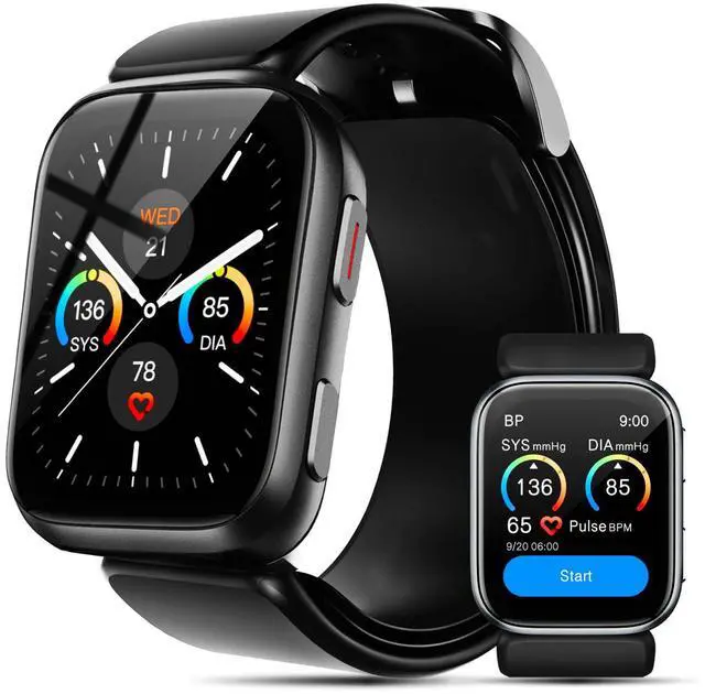 Main image of Blood Pressure Smart Watch, 1.95'' Blood Pressure Smartwatch with Air Pump Cuff, Blood Pressure Sleep Monitor Sports Tracking for Android iOS Supports Data Sharing, Reminder Monitoring